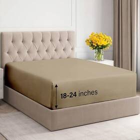 Cgk Unlimited 060765266542 Extra Deep California King 400 Thread Count Cotton Fitted Sheet - Hotel Luxur Cgk Unlimited 060765266542 Extra Deep California King 400 Thread Count Cotton Fitted Sheet - Hotel Luxur