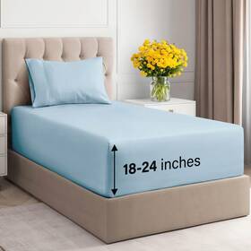 Cgk Unlimited 060765267754 Extra Deep Pockets 400 Thread Count 100% Cotton 3 Piece Twinxl Size Bedding S