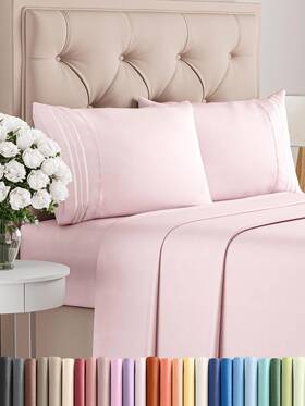 Cgk Unlimited 060765268812 Cal King Size 4 Piece Sheet Set - Comfy Breathable Cooling Bed Sheets