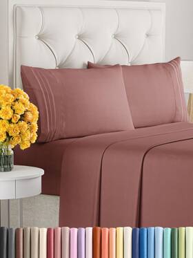 Cgk Unlimited 060765268904 Cal King Size 4 Piece Sheet Set - Extra Soft Breathable And Cooling Sheets Ho