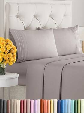 Cgk Unlimited 060765269451 Queen Size 4 Piece Sheet Set - Extra Soft Breathable And Cooling Sheets Hote