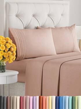 Cgk Unlimited 060765269550 Queen Size 4 Piece Sheet Set - Comfy Breathable And Cooling Sheets Hotel Luxu