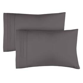 Cgk Unlimited 060937141271 King Size Dark Grey Pillowcase Set Extra Soft Hotel Quality - Machine Washab Cgk Unlimited 060937141271 King Size Dark Grey Pillowcase Set Extra Soft Hotel Quality - Machine Washab