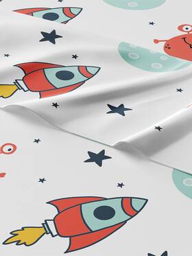 Cgk Unlimited 060937144173 Full Size 4 Piece Kids Space Sheet Set Deep Pockets Soft Boys Girls Bedding