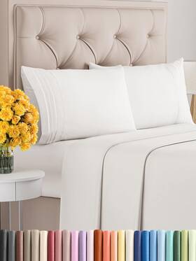 Cgk Unlimited 060937149116 Queen Size 4 Piece Sheet Set - Comfy Breathable And Cooling Sheets Hotel Luxu