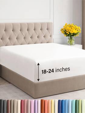 Cgk Unlimited 060937149536 Extra Deep King Fitted Sheet - Hotel Luxury Single Only Easily