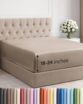 Cgk Unlimited 061017866336 Extra Deep Cal King Fitted Sheet - Hotel Luxury Single Only Ea