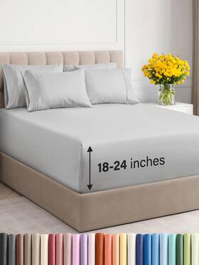 Cgk Unlimited 061018750061 Extra Deep Cal King Sheet Set - 6 Piece Breathable And Cooling Sheets Hotel L