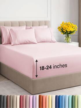 Cgk Unlimited 061018750153 Extra Deep Cal King Sheet Set - 6 Piece Breathable And Cooling Sheets Hotel L