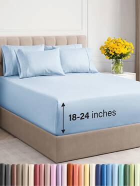 Cgk Unlimited 061018750221 Extra Deep Cal King Sheet Set - 6 Piece Breathable And Cooling Sheets Hotel L