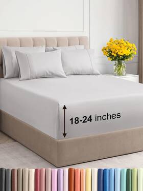 Cgk Unlimited 061018750580 Extra Deep King Sheet Set - 6 Piece Breathable And Cooling Sheets Hotel Luxur