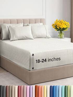Cgk Unlimited 061018750795 Extra Deep Queen Sheet Set - 6 Piece Breathable And Cooling Sheets Hotel Luxu Cgk Unlimited 061018750795 Extra Deep Queen Sheet Set - 6 Piece Breathable And Cooling Sheets Hotel Luxu