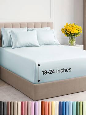 Cgk Unlimited 061018750917 Extra Deep Queen Sheet Set - 6 Piece Breathable And Cooling Sheets Hotel Luxu Cgk Unlimited 061018750917 Extra Deep Queen Sheet Set - 6 Piece Breathable And Cooling Sheets Hotel Luxu