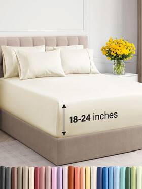Cgk Unlimited 061018750986 Extra Deep Queen Sheet Set - 6 Piece Breathable And Cooling Sheets Hotel Luxury