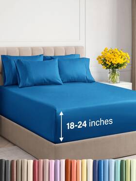 Cgk Unlimited 061018750993 Extra Deep Queen Sheet Set - 6 Piece Breathable And Cooling Sheets Hotel Luxu Cgk Unlimited 061018750993 Extra Deep Queen Sheet Set - 6 Piece Breathable And Cooling Sheets Hotel Luxu
