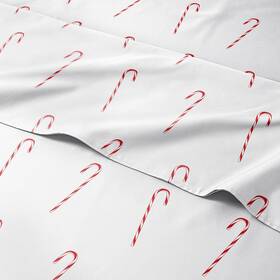Cgk Unlimited 061018754069 King Christmas Candy Canes Sheet Set - Holiday Xmas Pattern Bedding Dee
