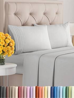 Cgk Unlimited 061018756834 Full Size 4 Piece Sheet Set - Extra Soft Breathable And Cooling Sheets Hotel