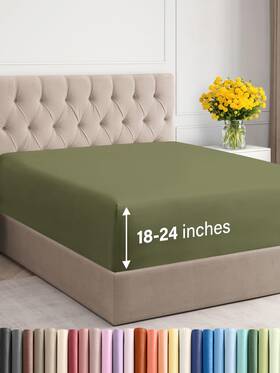 21inchfittedcalkingsagegreen Cgk Unlimited Extra Deep Cal King Fitted Sheet - Hotel Luxury Single Only Ea