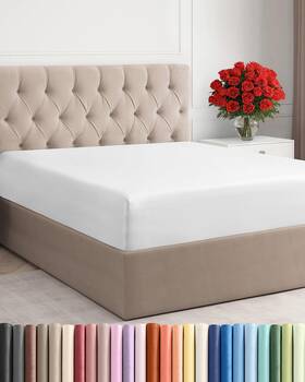Cgk Unlimited 313044011087 Queen Fitted Bed Sheet - Bottom Single Only Ultra-soft Hotel Luxu