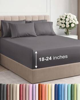 Cgk Unlimited 445016739743 Extra Deep Queen Sheet Set - 6 Piece Breathable And Cooling Sheets Hotel Luxur