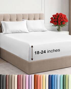 Cgk Unlimited 506062344132 Extra Deep Pocket Queen Sheet Set - 4 Piece Breathable And Cooling Bed Sheets Cgk Unlimited 506062344132 Extra Deep Pocket Queen Sheet Set - 4 Piece Breathable And Cooling Bed Sheets