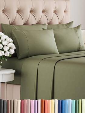 6pccalkingsagegreen Cgk Unlimited Cal King 6 Piece Sheet Set - Comfy Breathable And Cooling Soft Hotel Luxury B