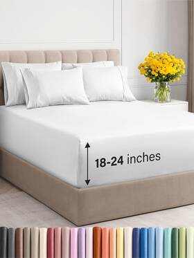 Cgk Unlimited 705353537714 Extra Deep King Sheet Set - 6 Piece Breathable And Cooling Sheets Hotel Luxury