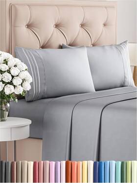 Cgk Unlimited 705353643507 Queen Size 4 Piece Sheet Set - Comfy Breathable And Cooling Bed Sheets Hotel