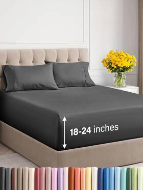 Cgk Unlimited 726084448704 Extra Deep Twin Xl Sheet Set - 4 Piece Breathable And Cooling Sheets Hotel Luxu Cgk Unlimited 726084448704 Extra Deep Twin Xl Sheet Set - 4 Piece Breathable And Cooling Sheets Hotel Luxu