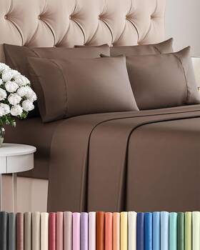 Cgk Unlimited 728584349314 6 Pcs Hotel Luxury Bed Queen Size Brown