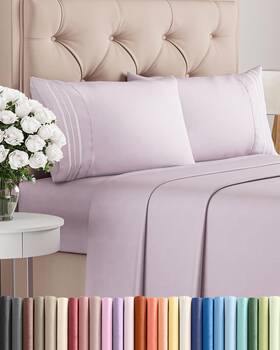 Hu-xi-46 Cgk Unlimited King Size 4 Piece Sheet Set Comfy Breathable And Cooling Bed Sheets Hotel