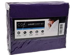 X001cbnp6x Cgk Unlimited Luxury Sheet Set Twin 3pc Purple Deep Pocket Wrinkle Resistant New