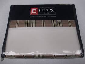 Chaps 400894743814 Ralph Lauren Leighton Striped Sheet Set - Western King Cal