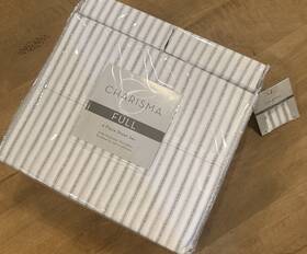 1431825 Charisma New Full 4-piece Sheet Set Grey/gray Striped Polyester Microfiber 1431825 Charisma New Full 4-piece Sheet Set Grey/gray Striped Polyester Microfiber