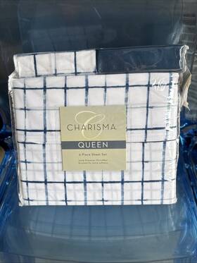 Charisma 840125901970 Queen 6 Pc. Sheet Set Cape Cod Navy