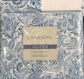 1463837 Charisma 840125902069 6-pc Microfiber Sheet Set - Ashby Paisley Queen Size