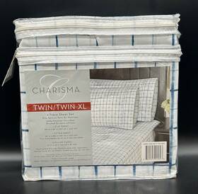 Charisma 840125905893 Twin Xl 4 Piece Sheet Set Cape Cod Navy New