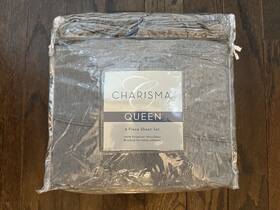 Charisma 840125908511 Queen 6 Piece Sheet Set Brushed Microfiber Polyester Grey Heather Charisma 840125908511 Queen 6 Piece Sheet Set Brushed Microfiber Polyester Grey Heather