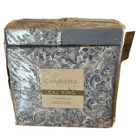 Charisma 844178073783 Cal King Ashby Paisley 6 Piece Sheet Set Nwt Polyester Microfiber