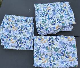 M8424 Charisma Floral King Size Blue Yellow White Green 4 Piece Sheet Set