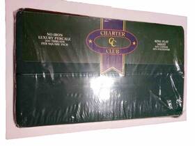 Charter Club 034086716555 Vtg. 1991 Green King Flat Sheet 50% Cotton Polyester Made U.s.a