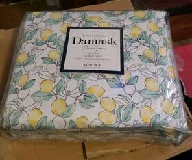 100139332fl Charter Club Damask Lemons Floral 550 Thread Count Queen Sheet Set 100% Supima
