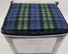 Charter Club 194136320030 New Luxe 100% Cotton Flannel 4 Piece Sheet Set Tartan Plaid King 3