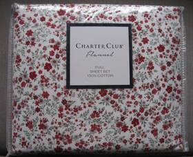 Charter Club 194136320146 Luxe 100% Cotton Flannel 4 Piece Sheet Set Red Floral Full Charter Club 194136320146 Luxe 100% Cotton Flannel 4 Piece Sheet Set Red Floral Full