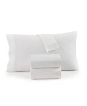 Charter Club 194136320177 New Solid Flannel Cotton 4-pc White Full Sheet Set