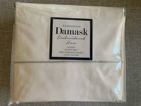 Charter Club 194136388290 Damask Embroidered Hem 550 Thread Count Queen Sheet Set Nwt Charter Club 194136388290 Damask Embroidered Hem 550 Thread Count Queen Sheet Set Nwt