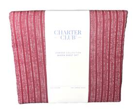 Charter Club 194137900439 Candy Stripe 100% Cotton 550 Tc Sheet Set Red And White Queen 170 Charter Club 194137900439 Candy Stripe 100% Cotton 550 Tc Sheet Set Red And White Queen 170