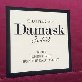 Charter Club 706258089087 New 550 Thread Count Cotton King Sheet Set In Mulberry Color