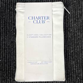 Charter Club 732995555080 Sleep Cool 2 Standard Pillowcases White 400 Thread Count
