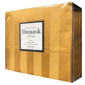 Charter Club 732996449654 Saffron Stripe Damask 550 Tc 100% Cotton Twin Sheet Set Charter Club 732996449654 Saffron Stripe Damask 550 Tc 100% Cotton Twin Sheet Set